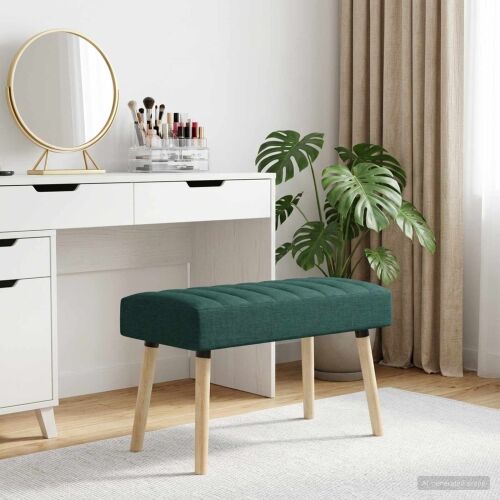 Klupa s utorima Tamnozelena 80 x 40 x 46 cm Tkanina - Tamnozelena 80 x 40 x 46 cm Cijena