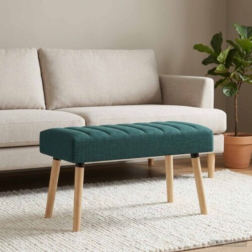 Klupa s utorima Tamnozelena 80 x 40 x 46 cm Tkanina - Tamnozelena 80 x 40 x 46 cm Cijena
