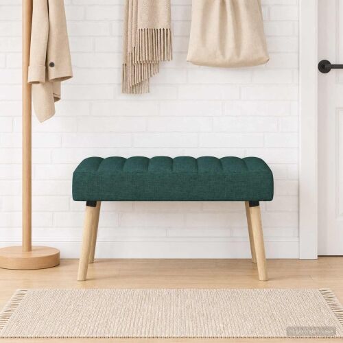 Klupa s utorima Tamnozelena 80 x 40 x 46 cm Tkanina - Tamnozelena 80 x 40 x 46 cm Cijena