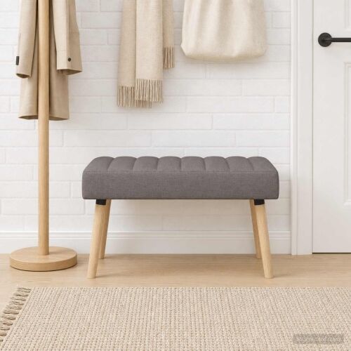 Klupa s utorima Sivosmeđa 80 x 40 x 46 cm Tkanina - Sivosmeđa 80 x 40 x 46 cm Cijena