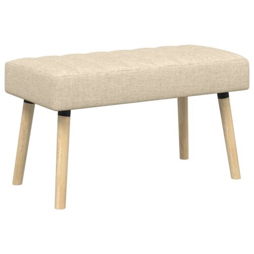 Klupa s utorima Krem 80 x 40 x 46 cm Tkanina - Krem 80 x 40 x 46 cm Cijena