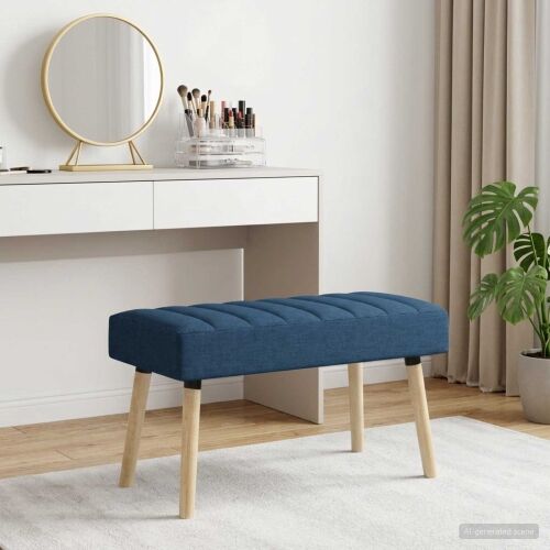 Klupa s utorima Plava 80 x 40 x 46 cm Tkanina - Plava 80 x 40 x 46 cm Cijena