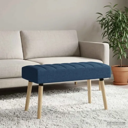 Klupa s utorima Plava 80 x 40 x 46 cm Tkanina - Plava 80 x 40 x 46 cm Cijena