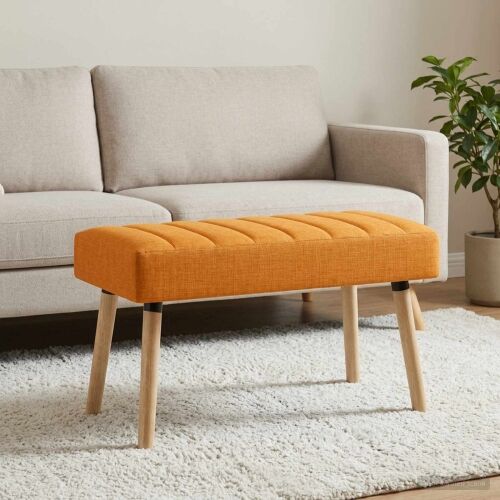 Klupa s utorima Tamno žuta 80 x 40 x 46 cm Tkanina - Tamnožuta 80 x 40 x 46 cm Cijena