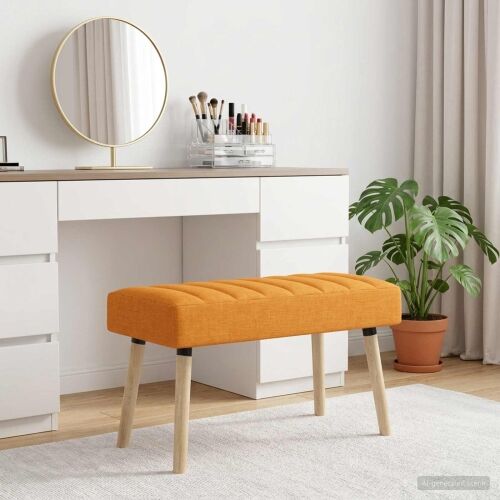 Klupa s utorima Tamno žuta 80 x 40 x 46 cm Tkanina - Tamnožuta 80 x 40 x 46 cm Cijena