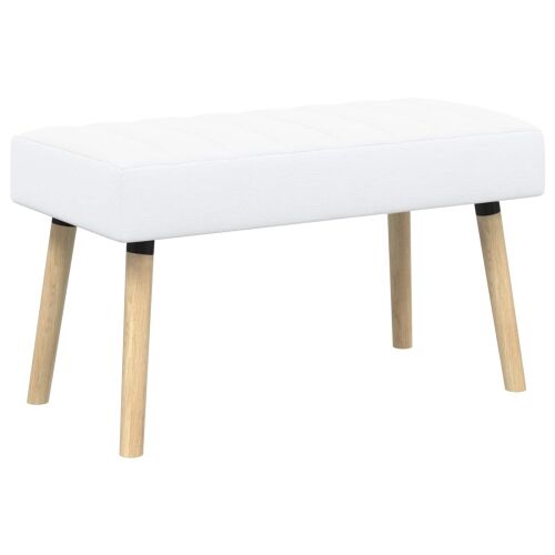 Klupa s utorima Bijela 80 x 40 x 46 cm Tkanina - Bijela 80 x 40 x 46 cm Cijena