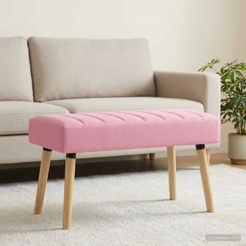 Klupa s utorima Ružičasta 80 x 40 x 46 cm Tkanina - Ružičasta 80 x 40 x 46 cm Cijena