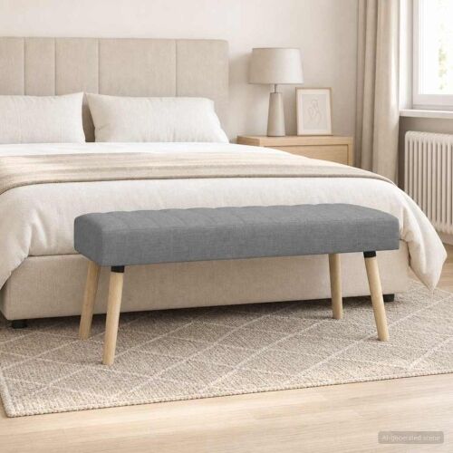 Klupa s utorima Svjetlosiva 110 x 40 x 46 cm Tkanina - Svjetlosiva 110 x 40 x 46 cm Cijena