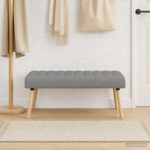 Klupa s utorima Svjetlosiva 110 x 40 x 46 cm Tkanina - Svjetlosiva 110 x 40 x 46 cm Cijena