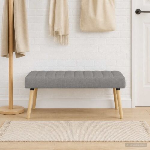 Klupa s utorima Svjetlosiva 110 x 40 x 46 cm Tkanina - Svjetlosiva 110 x 40 x 46 cm Cijena