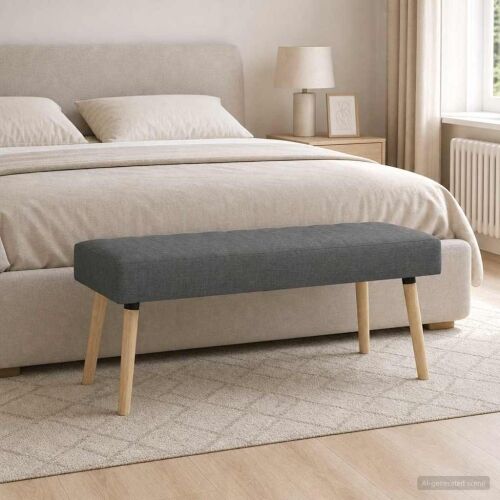 Klupa s utorima Tamnosiva 110 x 40 x 46 cm Tkanina - Tamnosiva 110 x 40 x 46 cm Cijena