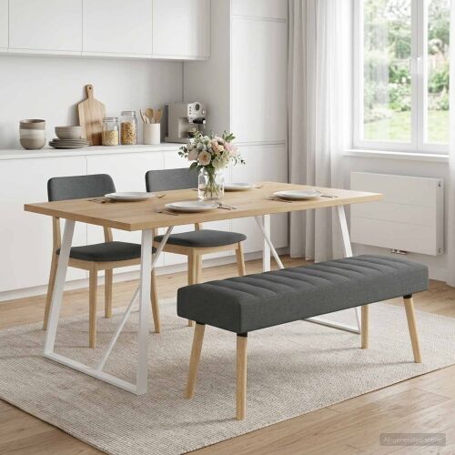 Klupa s utorima Tamnosiva 110 x 40 x 46 cm Tkanina - Tamnosiva 110 x 40 x 46 cm Cijena