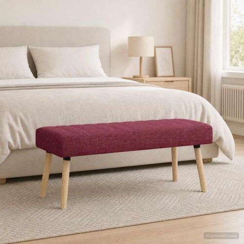 Klupa s utorima Vinska crvena 110 x 40 x 46 cm Tkanina - boja crnog vina 110 x 40 x 46 cm Cijena