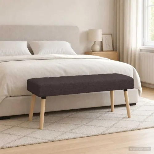 Klupa s utorima Tamno smeđa 110 x 40 x 46 cm Tkanina - Tamno smeđa 110 x 40 x 46 cm Cijena