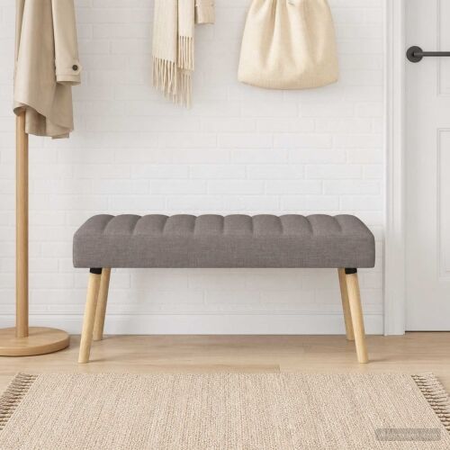 Klupa s utorima Sivosmeđa 110 x 40 x 46 cm Tkanina - Sivosmeđa 110 x 40 x 46 cm Cijena