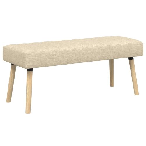 Klupa s utorima Krem 110 x 40 x 46 cm Tkanina - Krem 110 x 40 x 46 cm Cijena
