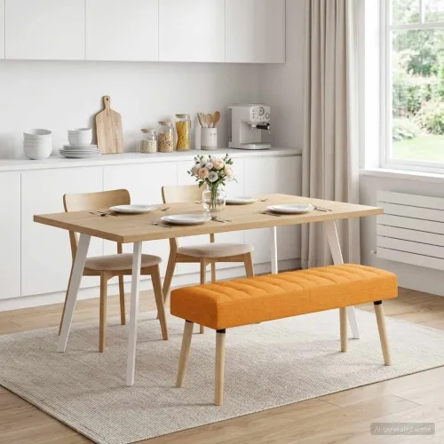 Klupa s utorima Tamno žuta 110 x 40 x 46 cm Tkanina - Tamnožuta 110 x 40 x 46 cm Cijena