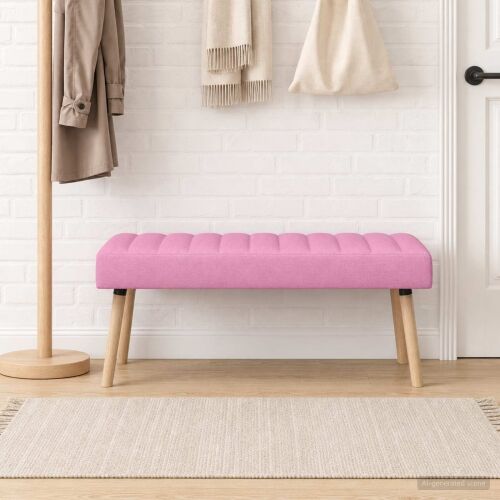 Klupa s utorima Ružičasta 110 x 40 x 46 cm Tkanina - Ružičasta 110 x 40 x 46 cm Cijena