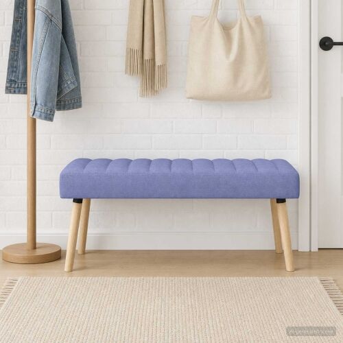 Klupa s utorima Traper plava 110 x 40 x 46 cm Tkanina - Trapere plave boje 110 x 40 x 46 cm Cijena