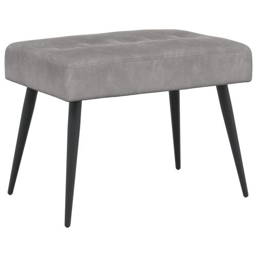 Klupa s gumbastim tkanjem Svjetlosiva 60 x 40 x 45 cm Baršun - Svjetlosiva 60 x 40 x 45 cm Cijena
