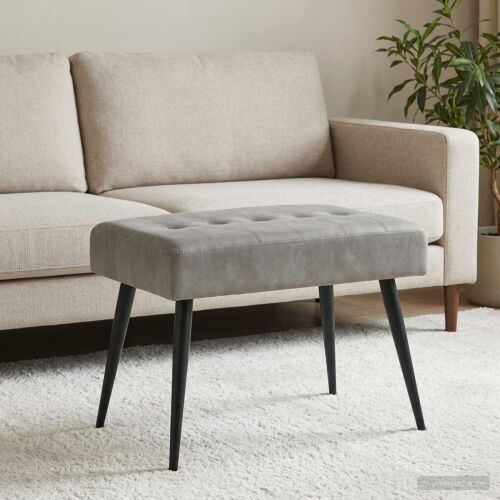 Klupa s gumbastim tkanjem Svjetlosiva 60 x 40 x 45 cm Baršun - Svjetlosiva 60 x 40 x 45 cm Cijena