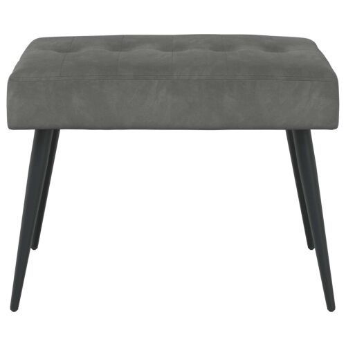 Klupa s gumbastim tkanjem Tamnosiva 60 x 40 x 45 cm Baršun - Tamnosiva 60 x 40 x 45 cm Cijena