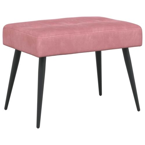 Klupa s gumbastim tkanjem Ružičasta 60 x 40 x 45 cm Baršun - Ružičasta 60 x 40 x 45 cm Cijena
