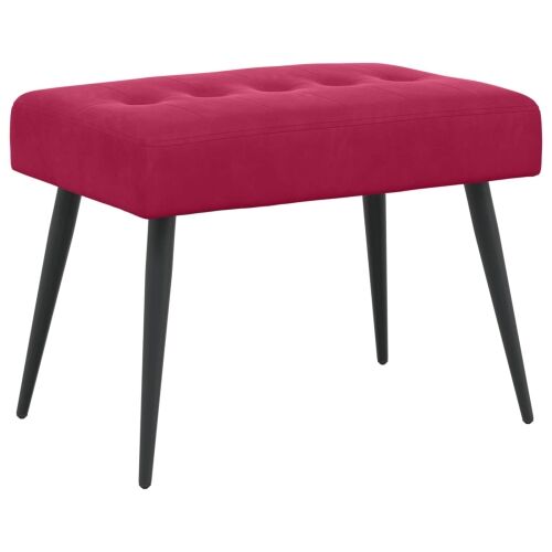 Klupa s gumbastim tkanjem Vinska crvena 60 x 40 x 45 cm Baršun - boja crnog vina 60 x 40 x 45 cm Cijena