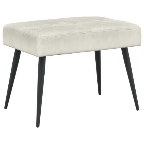 Klupa s gumbastim tkanjem Krem 60 x 40 x 45 cm Baršun - Krem 60 x 40 x 45 cm Cijena