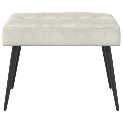 Klupa s gumbastim tkanjem Krem 60 x 40 x 45 cm Baršun - Krem 60 x 40 x 45 cm Cijena