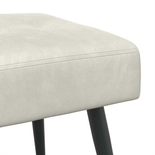 Klupa s gumbastim tkanjem Krem 60 x 40 x 45 cm Baršun - Krem 60 x 40 x 45 cm Cijena