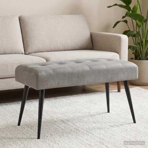 Klupa s gumbastim tkanjem Svjetlosiva 80 x 40 x 46 cm Baršun - Svjetlosiva 80 x 40 x 46 cm Cijena