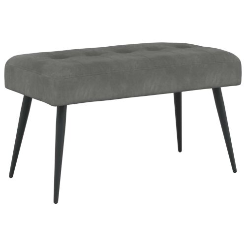 Klupa s gumbastim tkanjem Tamnosiva 80 x 40 x 46 cm Baršun - Tamnosiva 80 x 40 x 46 cm Cijena