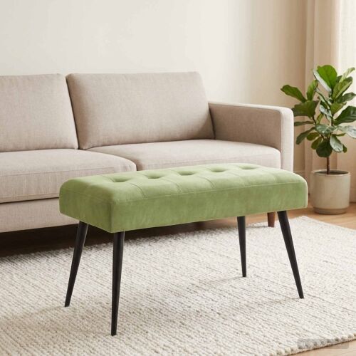 Klupa s gumbastim tkanjem Svijetlo zelena 80 x 40 x 46 cm - Svijetlo zelena 80 x 40 x 46 cm Cijena