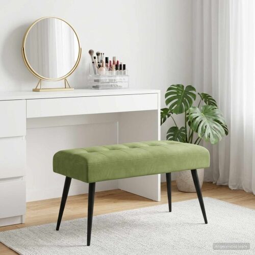 Klupa s gumbastim tkanjem Svijetlo zelena 80 x 40 x 46 cm - Svijetlo zelena 80 x 40 x 46 cm Cijena