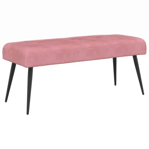 Klupa s gumbastim tkanjem Ružičasta 80 x 40 x 46 cm Baršun - Ružičasta 80 x 40 x 46 cm Cijena