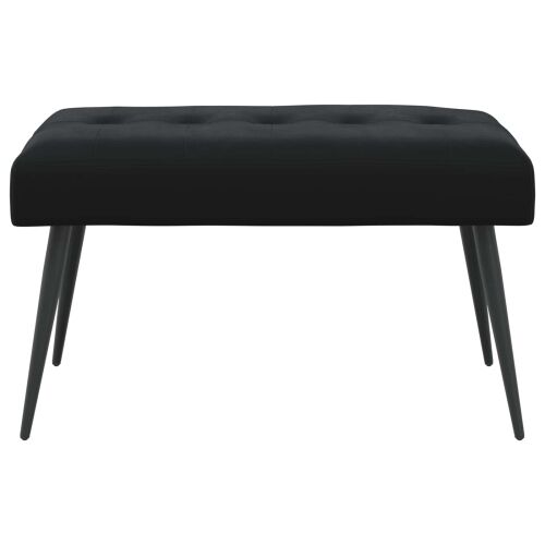 Klupa s gumbastim tkanjem Crna 80 x 40 x 46 cm Baršun - Crna 80 x 40 x 46 cm Cijena