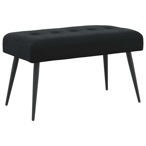 Klupa s gumbastim tkanjem Crna 80 x 40 x 46 cm Baršun - Crna 80 x 40 x 46 cm Cijena