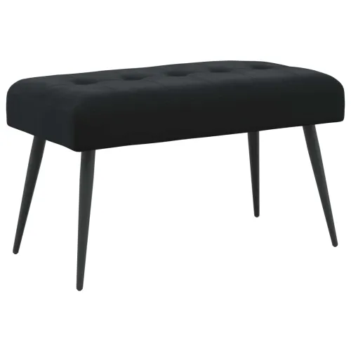 Klupa s gumbastim tkanjem Crna 80 x 40 x 46 cm Baršun - Crna 80 x 40 x 46 cm Cijena