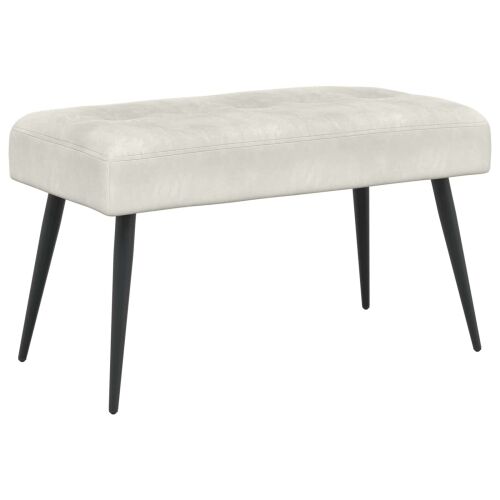 Klupa s gumbastim tkanjem Krem 80 x 40 x 46 cm Baršun - Krem 80 x 40 x 46 cm Cijena