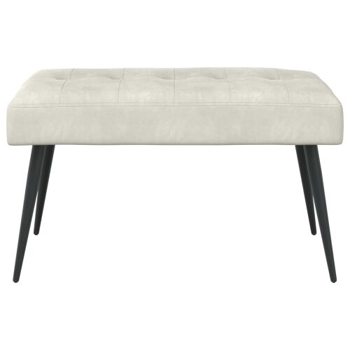 Klupa s gumbastim tkanjem Krem 80 x 40 x 46 cm Baršun - Krem 80 x 40 x 46 cm Cijena