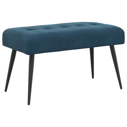 Klupa s gumbastim tkanjem Plava 80 x 40 x 46 cm Baršun - Plava 80 x 40 x 46 cm Cijena