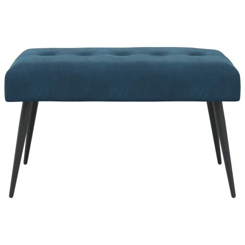 Klupa s gumbastim tkanjem Plava 80 x 40 x 46 cm Baršun - Plava 80 x 40 x 46 cm Cijena