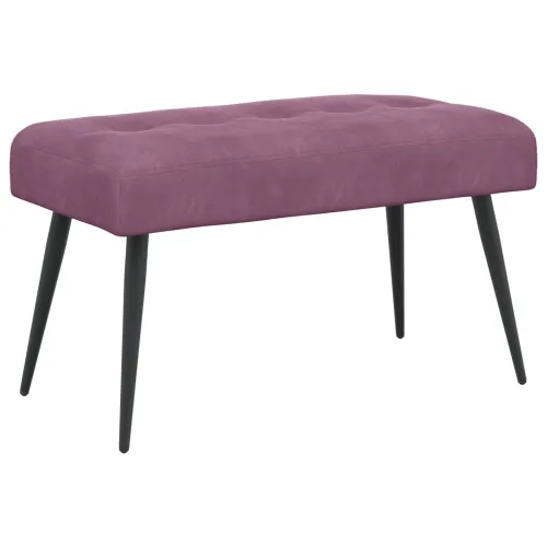 Klupa s gumbastim tkanjem Ljubičasta 80 x 40 x 46 cm Baršun - Ljubičasta 80 x 40 x 46 cm Cijena