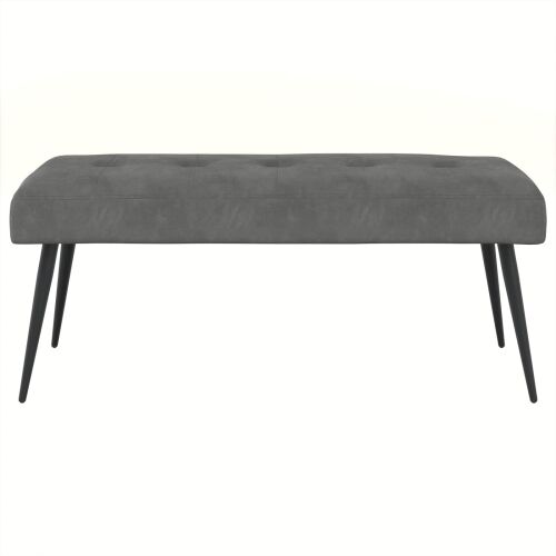 Klupa s gumbastim tkanjem Tamnosiva 110 x 40 x 46 cm Baršun - Tamnosiva 110 x 40 x 46 cm Cijena