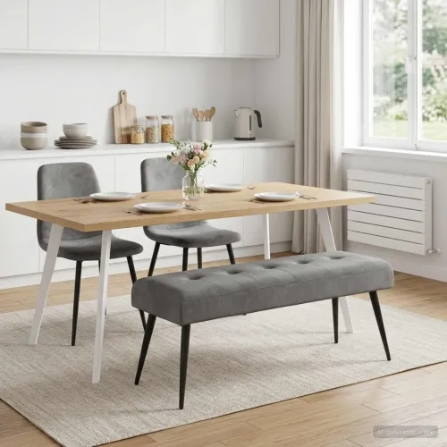Klupa s gumbastim tkanjem Tamnosiva 110 x 40 x 46 cm Baršun - Tamnosiva 110 x 40 x 46 cm Cijena