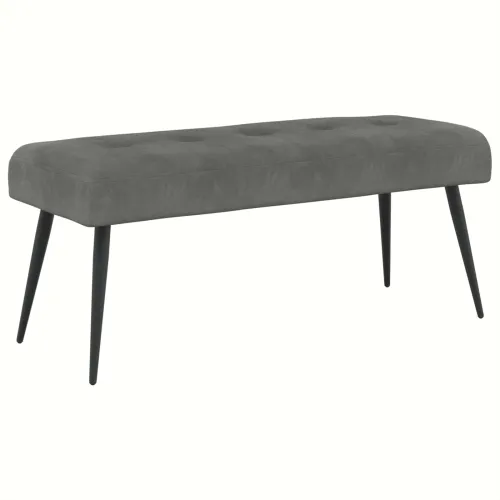 Klupa s gumbastim tkanjem Tamnosiva 110 x 40 x 46 cm Baršun - Tamnosiva 110 x 40 x 46 cm Cijena
