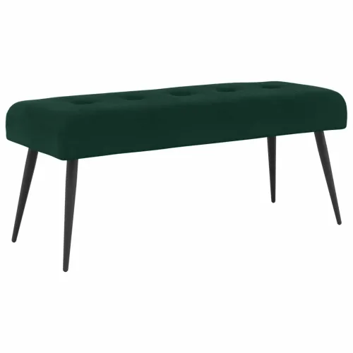Klupa s gumbastim tkanjem Tamnozelena 110 x 40 x 46 cm Baršun - Tamnozelena 110 x 40 x 46 cm Cijena