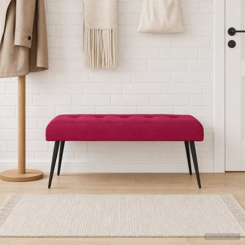 Klupa s gumbastim tkanjem Vinska crvena 110 x 40 x 46 cm Baršun - boja crnog vina 110 x 40 x 46 cm Cijena