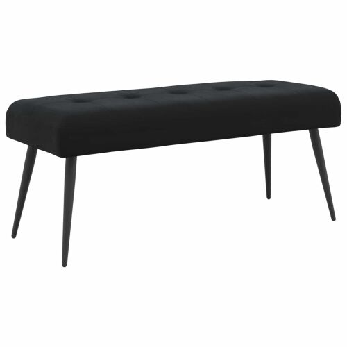 Klupa s gumbastim tkanjem Crna 110 x 40 x 46 cm Baršun - Crna 110 x 40 x 46 cm Cijena